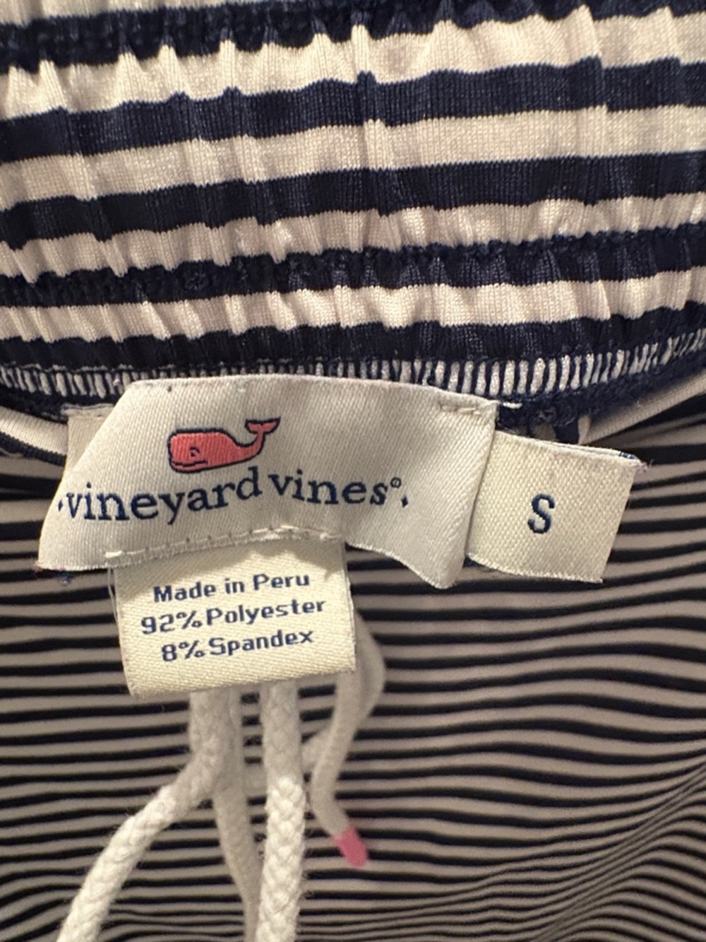 Vineyard Vines Navy and White Striped Drawstring Mini Skirt. Size small - Picture 2 of 4